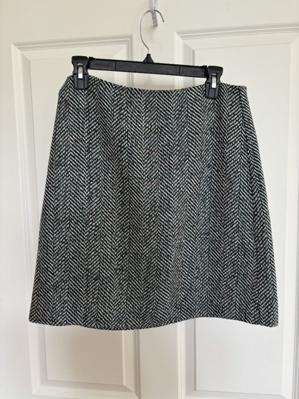 NWT LOFT Teal Herringbone Tweed A-Line Skirt, Size 6